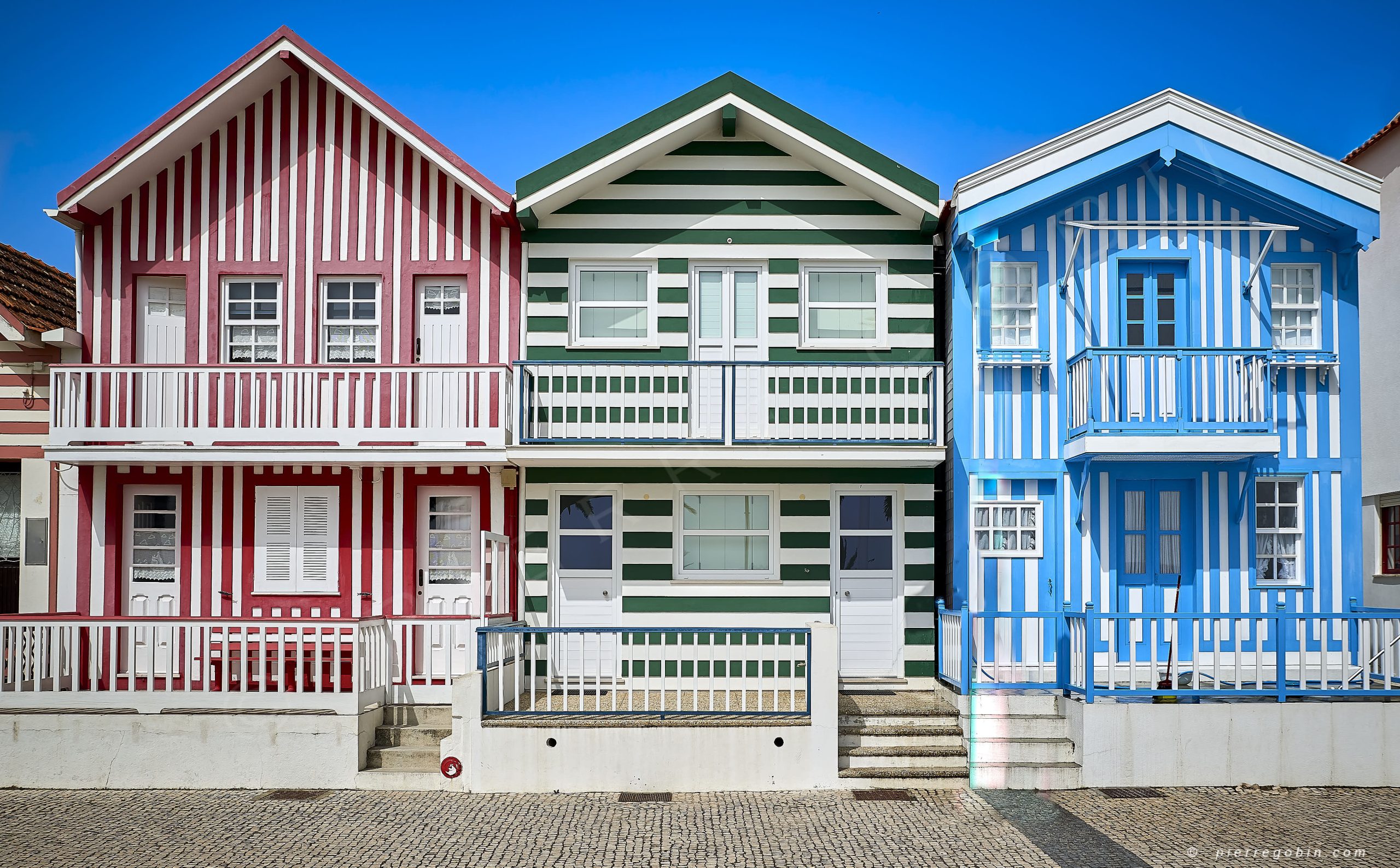 Maisons d'Aveiro au Portugal avec leur colombages colorés
